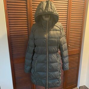 Lucky Brand Charcoal Hooded Puffer Coat